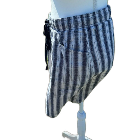 Max Studio Drawstring Pull On Skirt Size Small Blue White Stripe Coastal Casual - Picture 6 of 11